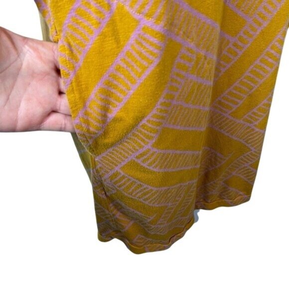 Prana Bon Vivante T-Shirt Dress Pink & Orange Geometric Print With Pockets - Picture 10 of 13